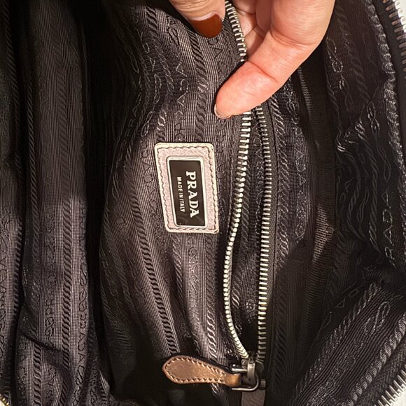 Prada Ardesia/Fumo Ombre Glace Leather Zippers Satchel Bag - Picture 5 of 16